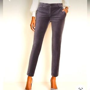 NWT Ann Taylor Gray Velvet The Ankle Pant - Mid Rise - Size 4